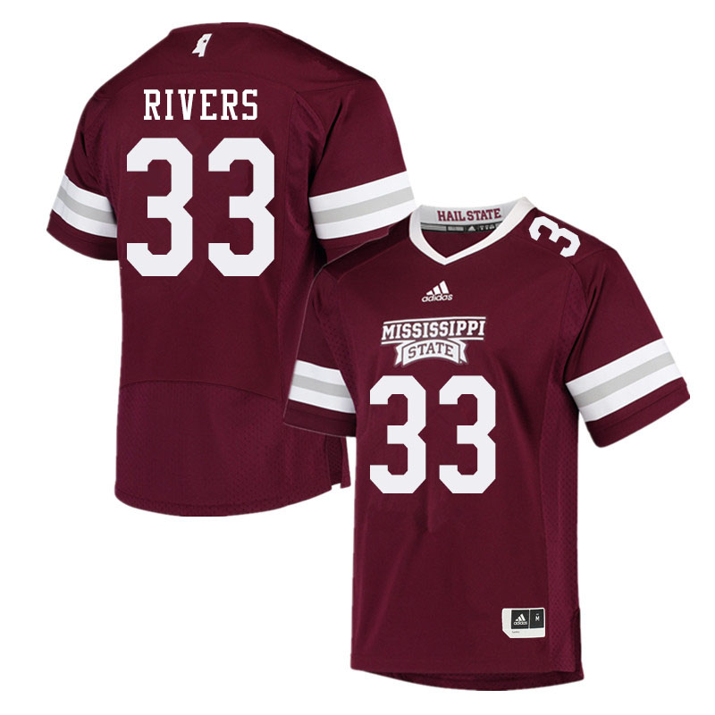 Men #33 Robert Rivers Mississippi State Bulldogs College Football Jerseys Sale-Maroon